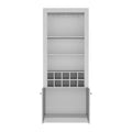 Cabinet 4 Tier, Glass Holder Stemware Rack, Wine Cabinet, Liquor Cabinet, 10 Bottle Cubbies, 4 Shelves, White White Solid Wood Mdf Engineered Wood