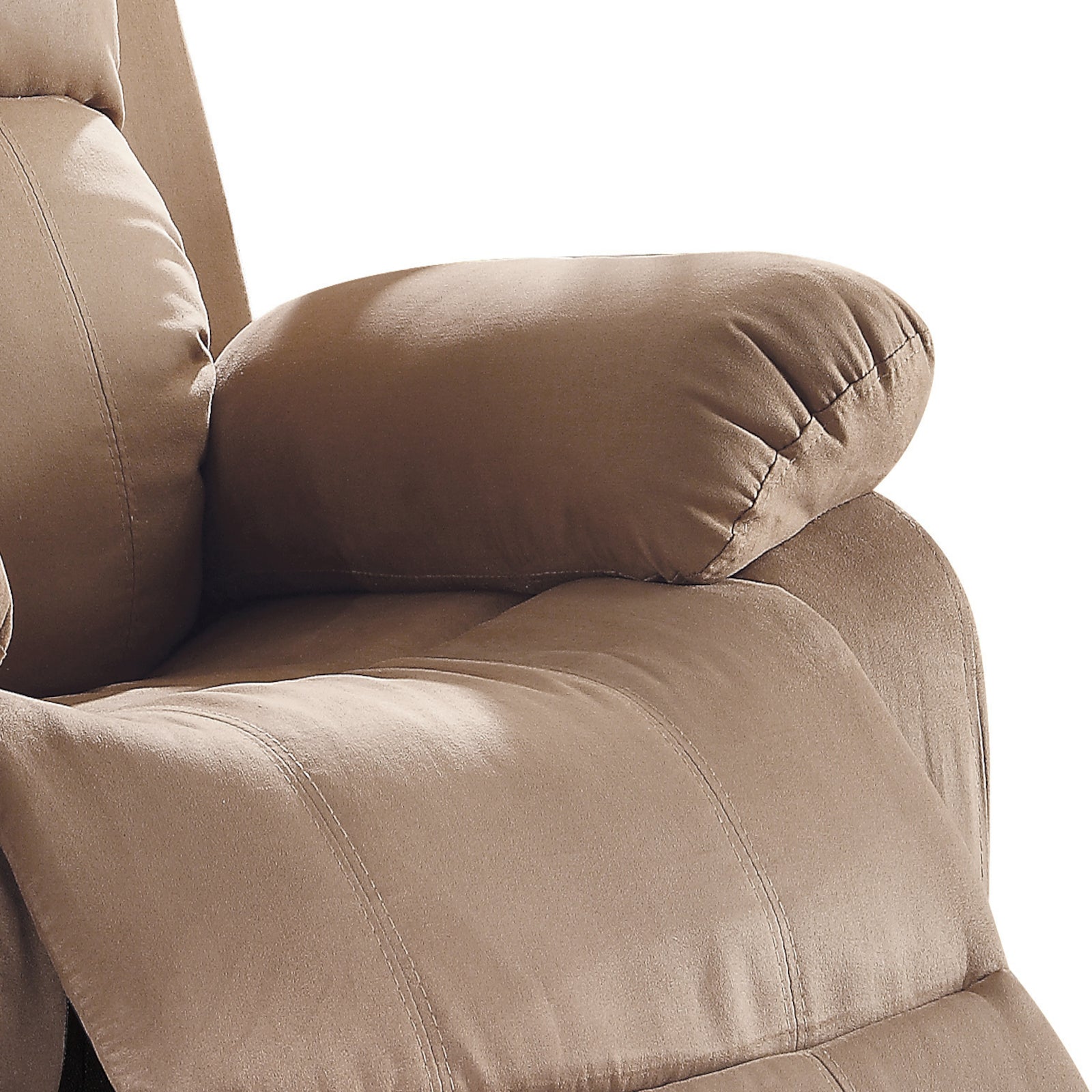 Brown Recliner With Pillow Top Arm Brown Microfiber Manual Handle Metal Primary Living Space Tight Back Handle Pillow Top Arms Wood Fabric