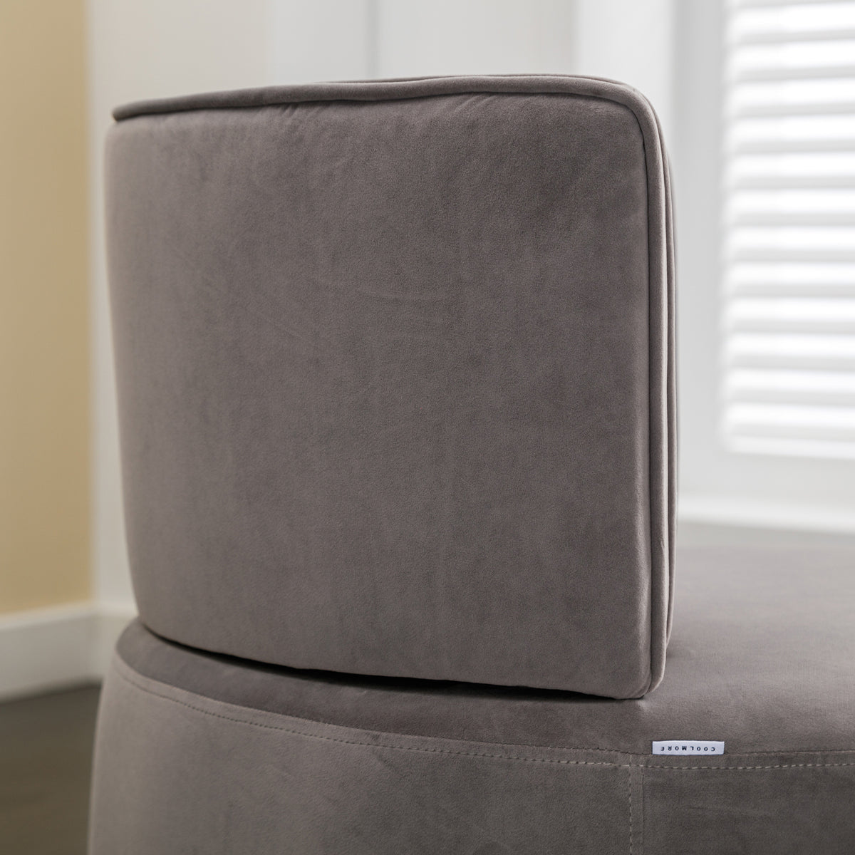 Coolmore 360 Degree Swivel Cuddle Barrel Accent Sofa Chairs, Round Armchairs With Wide Upholstered, Fluffy Velvet Fabric Chair For Living Room, Bedroom, Office, Waiting Rooms Gray Foam Velvet