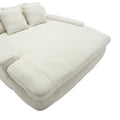 Coolmore Chenille 2 Seater Lazy Sofa With 5 Back Pillows,Comfy Sofa Deep Seat Couch For Living Room,Club White White Chenille 2 Seat