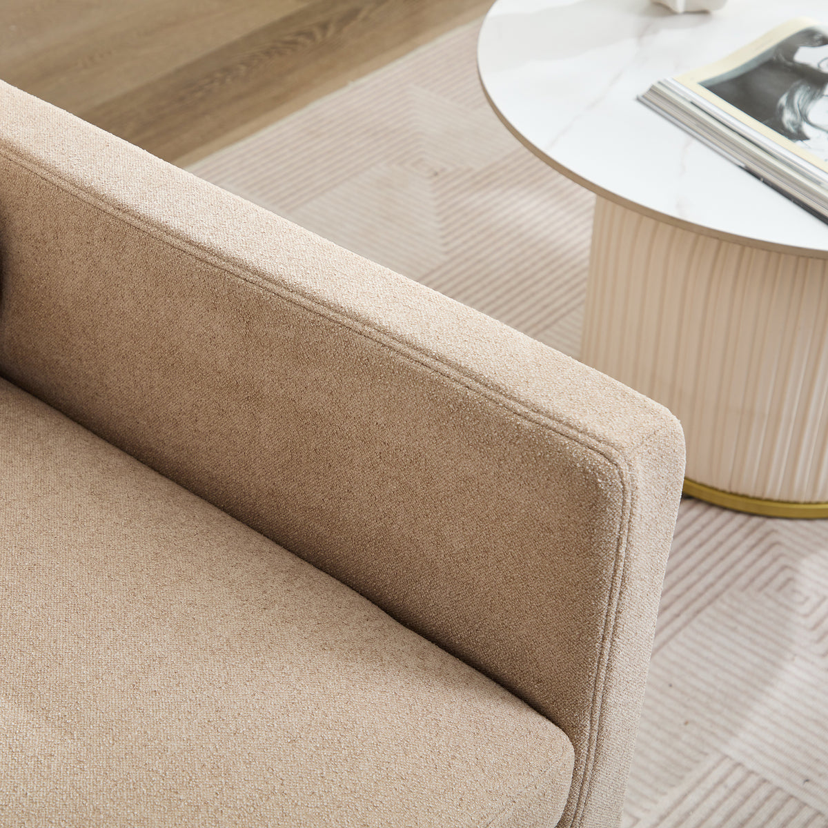 29.92'' Swivel Accent Chair, Upholstered Skirted Swivel Chair With Removable Back Cushion, 360 Degree Comfy Armchair For Living Room, Nursery, Lounge,Office,Wheat Chenille Wheat Chenille