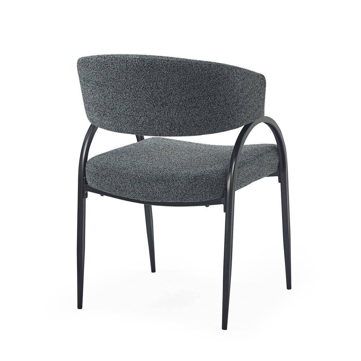 Upholstered Dining Chairs With Metal Legs Set Of 2 ,Dark Green Black Dark Green Black Fabric Metal