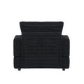 39 Inch Spring Upholstered Armchair And Ottoman Set Comfortable Single Sofa With Cup Holder And Corduroy Fabric, Perfect For Living Room Or Bedroom Black Corduroy 1 Seat