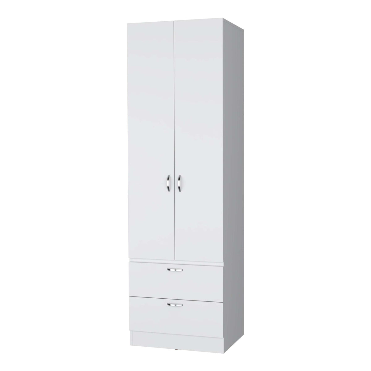White 2 Door 2 Drawer Wardrobe White Bedroom Melamine