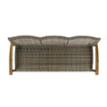 Hampton Wood Wicker 3 Seater Natural Grey Acacia Wood
