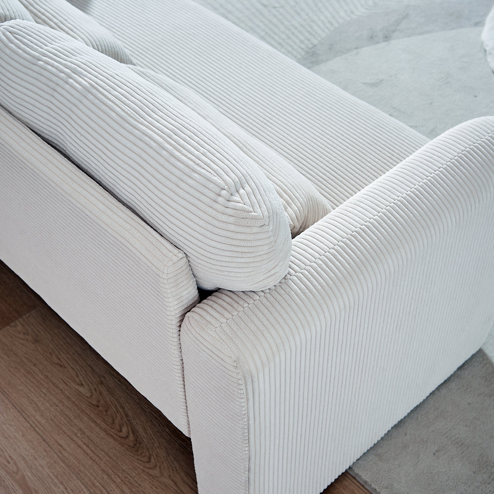 60"Corduroy Fabric Loveseat Sofa With 60"Loveseat Sofa, Modern Sofa With Support Pillow, For Apartment, Office, Living Room & Bedroom Beige Corduroy 2 Seat