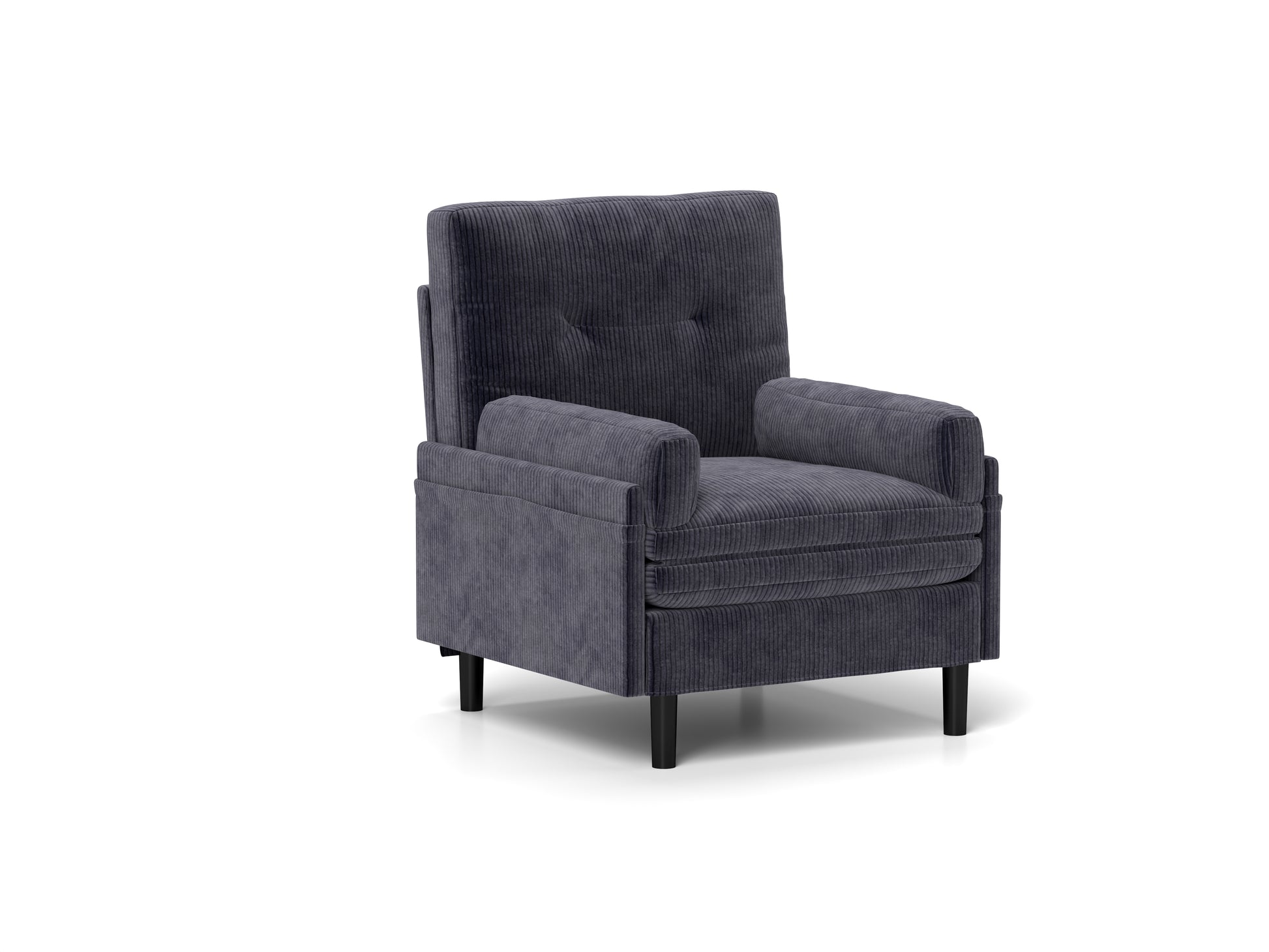 Grey Sofa Chair With Recline Fuction Grey Velvet Metal Primary Living Space Medium Soft Loose Back Pillow Top Arms Foam Fabric Metal 1 Seat