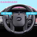 Aosom 12V Kids Utv, Battery Powered Electric Ride On Car With Music, Lights, Mp3 Usb, Suspension System & Remote Control, Toy Vehicle For Boys And Girls, Pink Pink Plastic