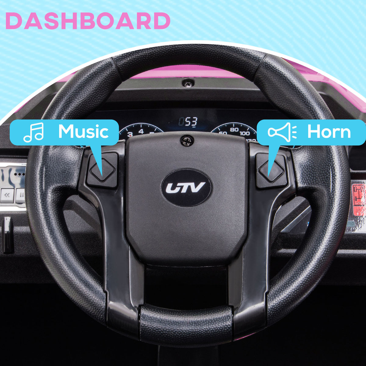 Aosom 12V Kids Utv, Battery Powered Electric Ride On Car With Music, Lights, Mp3 Usb, Suspension System & Remote Control, Toy Vehicle For Boys And Girls, Pink Pink Plastic