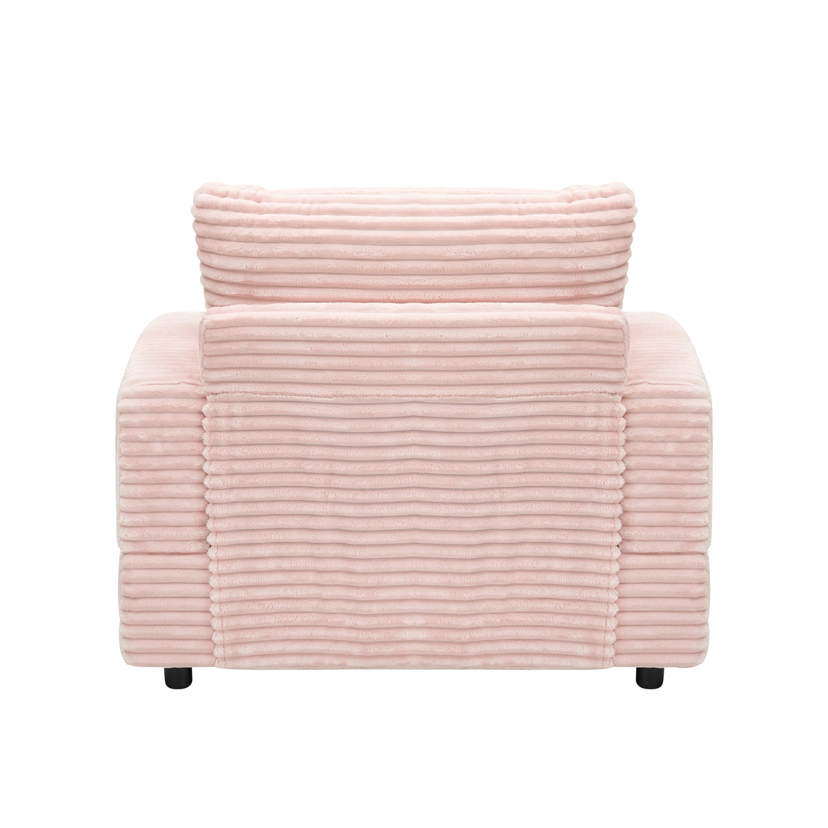 39 Inch Spring Upholstered Armchair And Ottoman Set Comfortable Single Sofa With Cup Holder And Corduroy Fabric, Perfect For Living Room Or Bedroom Pink Corduroy 1 Seat
