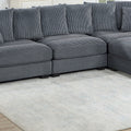 Living Room Furniture Armless Chair Dark Gray Corduroy 1Pc Armless Chair Soft Cushion Wood Legs Dark Gray Primary Living Space Contemporary,Modern Corduroy