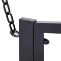 Outsunny 2 Person Front Porch Swing Patio Swing Bench, Outdoor Steel Swing Chair With Sturdy Chains, For Backyard, Deck, 528 Lb Weight Capacity, Black Black Steel