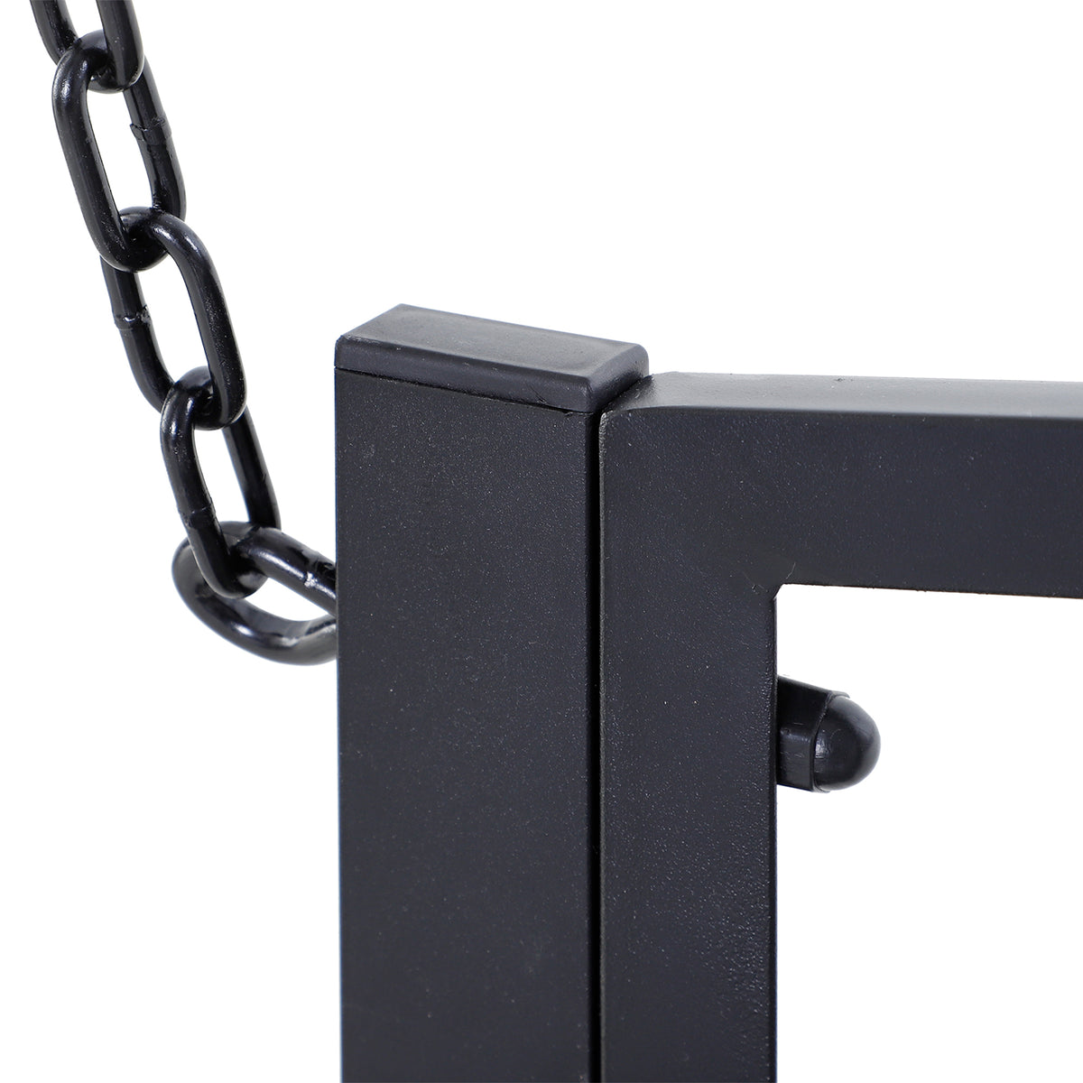 Outsunny 2 Person Front Porch Swing Patio Swing Bench, Outdoor Steel Swing Chair With Sturdy Chains, For Backyard, Deck, 528 Lb Weight Capacity, Black Black Steel