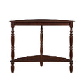 42'' Retro Circular Curved Half Moon Console Table With Cloud Design Top And Open Shelf Solid Wood Frame And Legs, Light Espresso Light Espresso Retro Pine