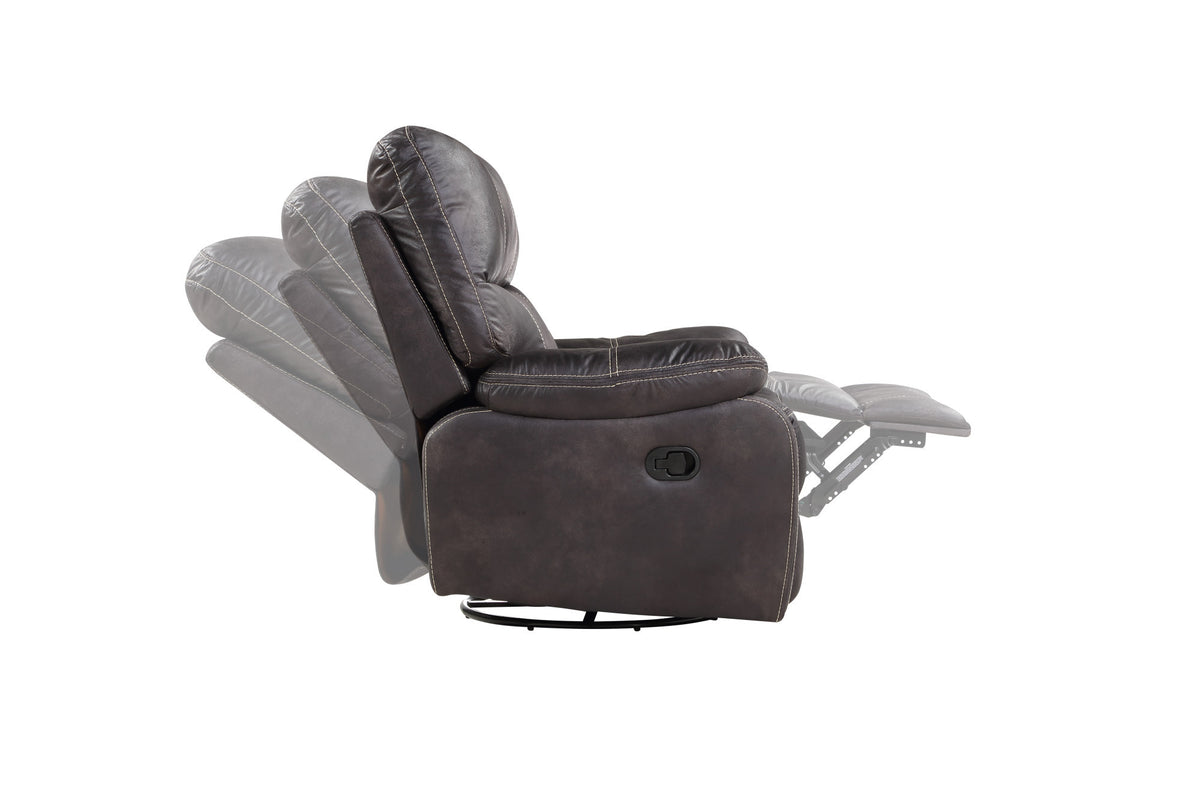 Hooper Gray Swivel Gliding Recliner Gray Foam Engineered Wood