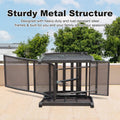 Adjustable Patio Recliner Chair Metal Outdoor Lounge Chair With Flip Table Push Back, Adjustable Angle, 6.8'' Removable Cushions, Support 350Lbs,Gray Yes Gray Garden & Outdoor Metal
