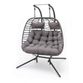 Double Swing Chait With Dark Grey Cushion Antique Dark Grey Steel