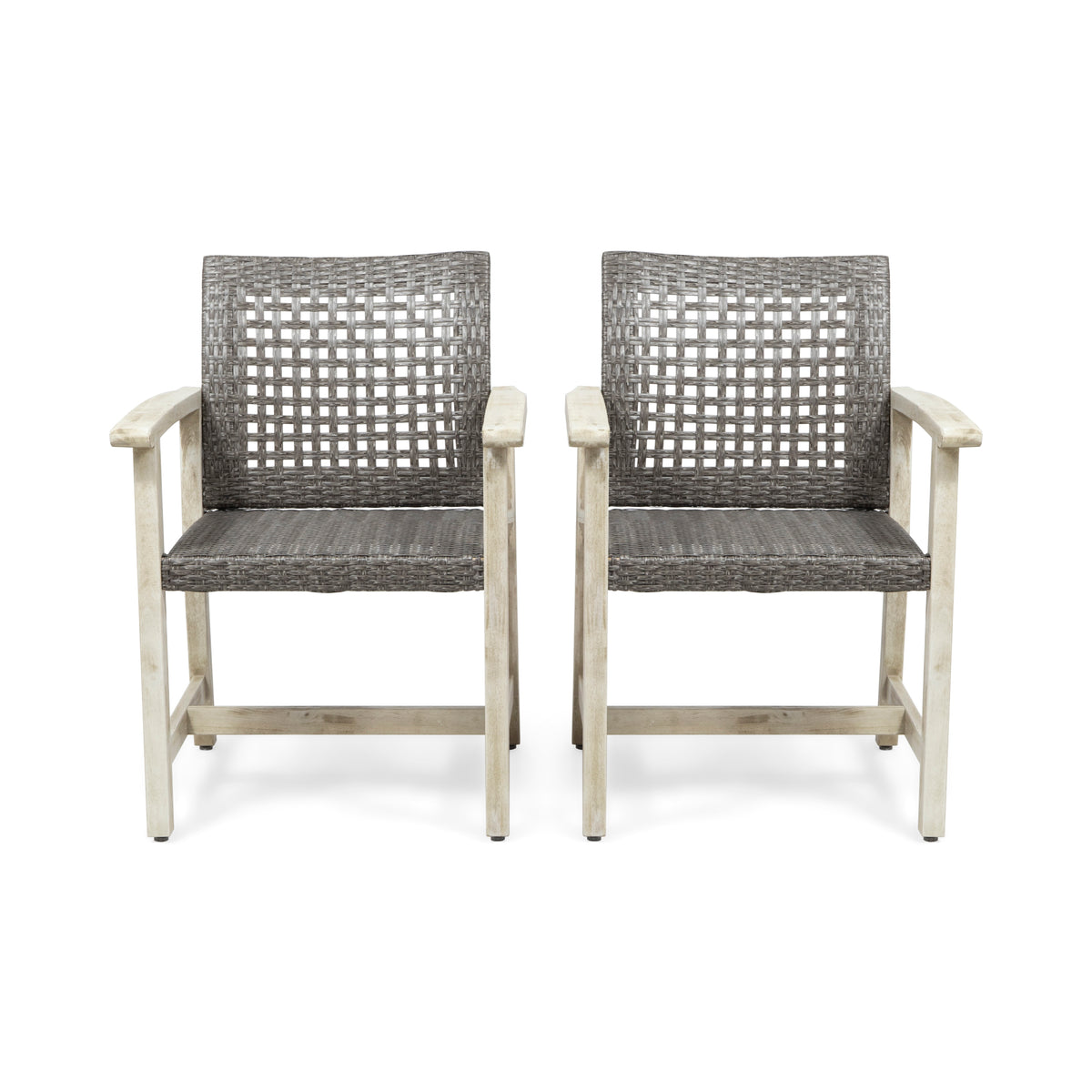 Hampton Wood And Wicker Dining Chair Set Of 2 Black Grey Velvet
