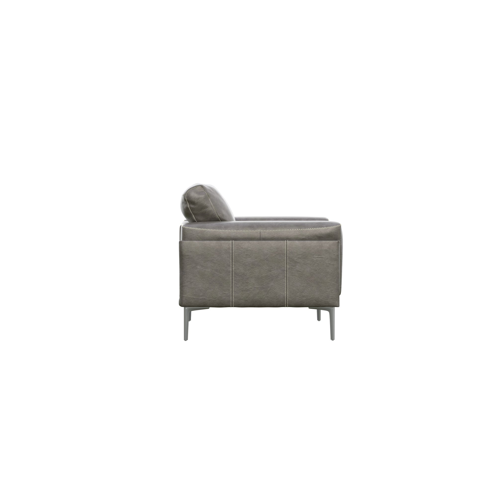 Onyx Gray Leather Chair Dark Gray Primary Living Space Foam Genuine Leather