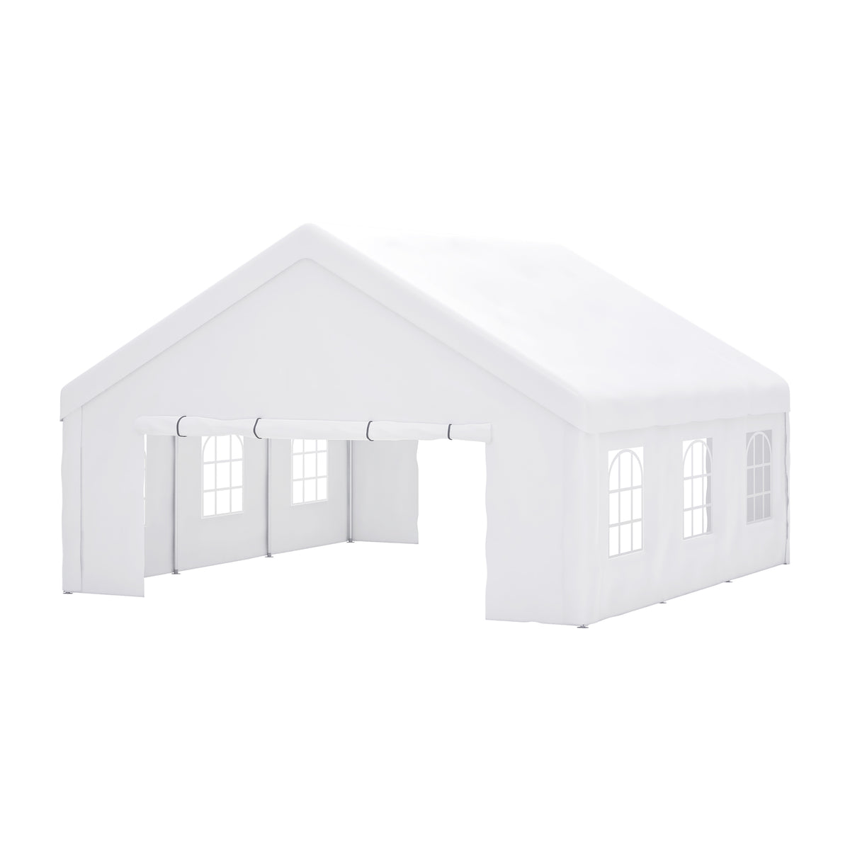 20X20Ft Party Tent Heavy Duty, Large Wedding Event Shelters With 2 Storage Bags & Removable Sidewalls, Outdoor Canopy Gazebo Commercial Tents For Parties Carport Camping Garden Patio White Metal