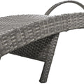 K&K 80'' Outdoor Wicker Chaise Lounge Chairs Set Of 2, Patio Rattan Reclining Chair Pull Out Side Table Adjustable Backrest Ergonomic Wave Design Pool Sunbathing Recliners, Grey No Lounge Grey Seats
