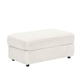 39 Inch Spring Upholstered Armchair And Ottoman Set Comfortable Single Sofa With Cup Holder And Corduroy Fabric, Perfect For Living Room Or Bedroom White Corduroy 1 Seat