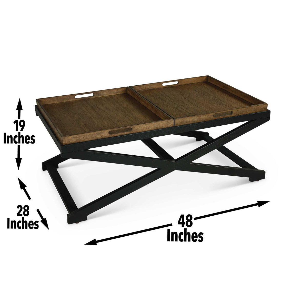 Topeka Cocktail Table Brown Brown Wood