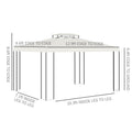 Outsunny 10' X 13' Patio Gazebo, Double Roof Outdoor Gazebo Canopy Shelter With Screen Decorate Corner Frame, For Garden, Lawn, Backyard And Deck, Cream White Cream White Steel