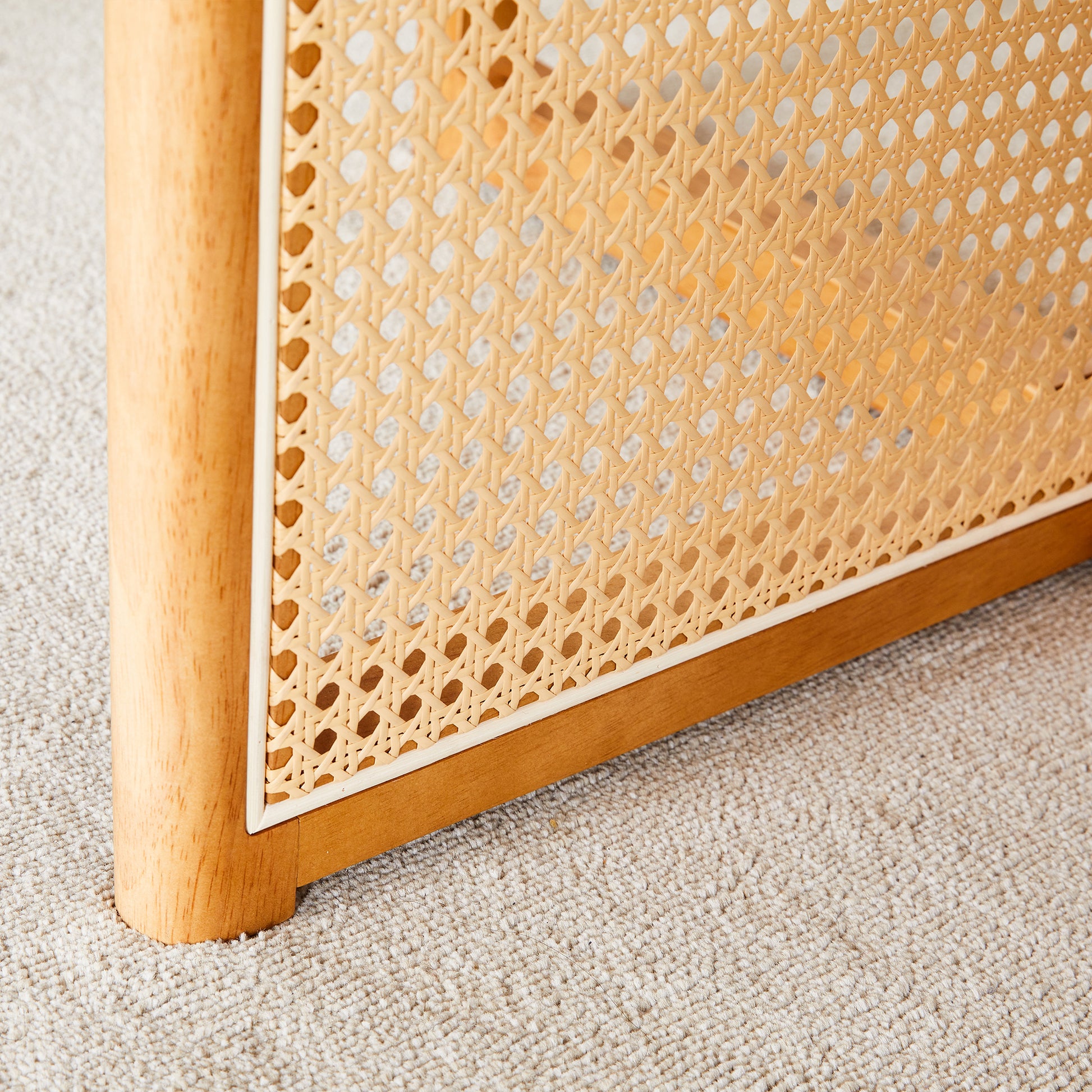 Chinese Countryside Retro Solid Wood Round Table, Simple Modern Imitation Rattan Table, Wooden Table, Desk. Suitable For Dining Room, Living Room, Office Wood Rubber Wood