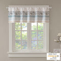 Printed And Pieced Rod Pocket Valance Aqua 50X18
