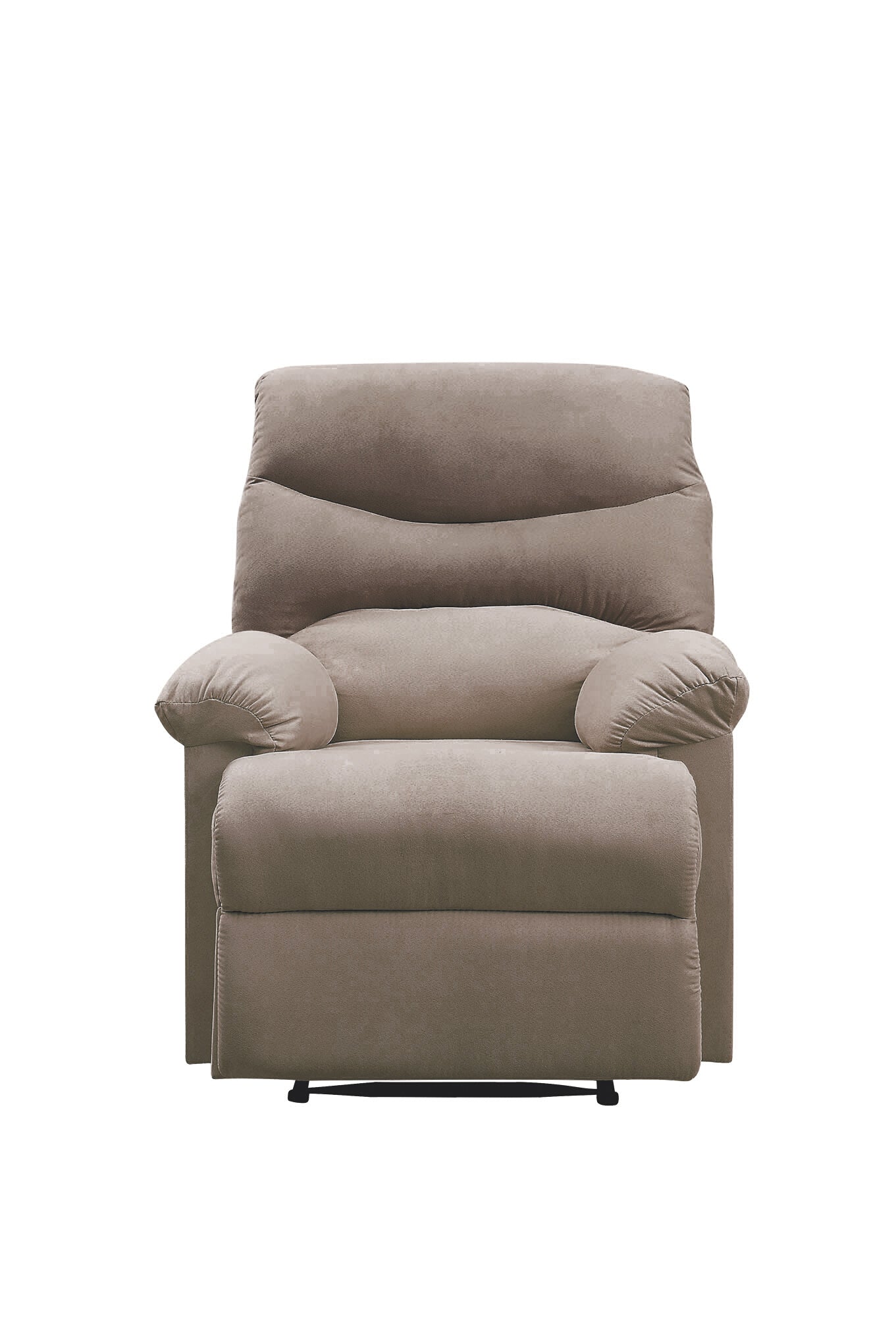 Light Brown Recliner With Pillow Top Arm Light Brown Manual Handle Metal Primary Living Space Tight Back Handle Pillow Top Arms Fabric Metal
