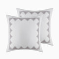Cotton Printed Comforter Set With Chenille Ivory King Cal King King Ivory Cotton