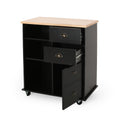 Provence Kitchen Cart With 2 Drawers 1 Door Black Wood