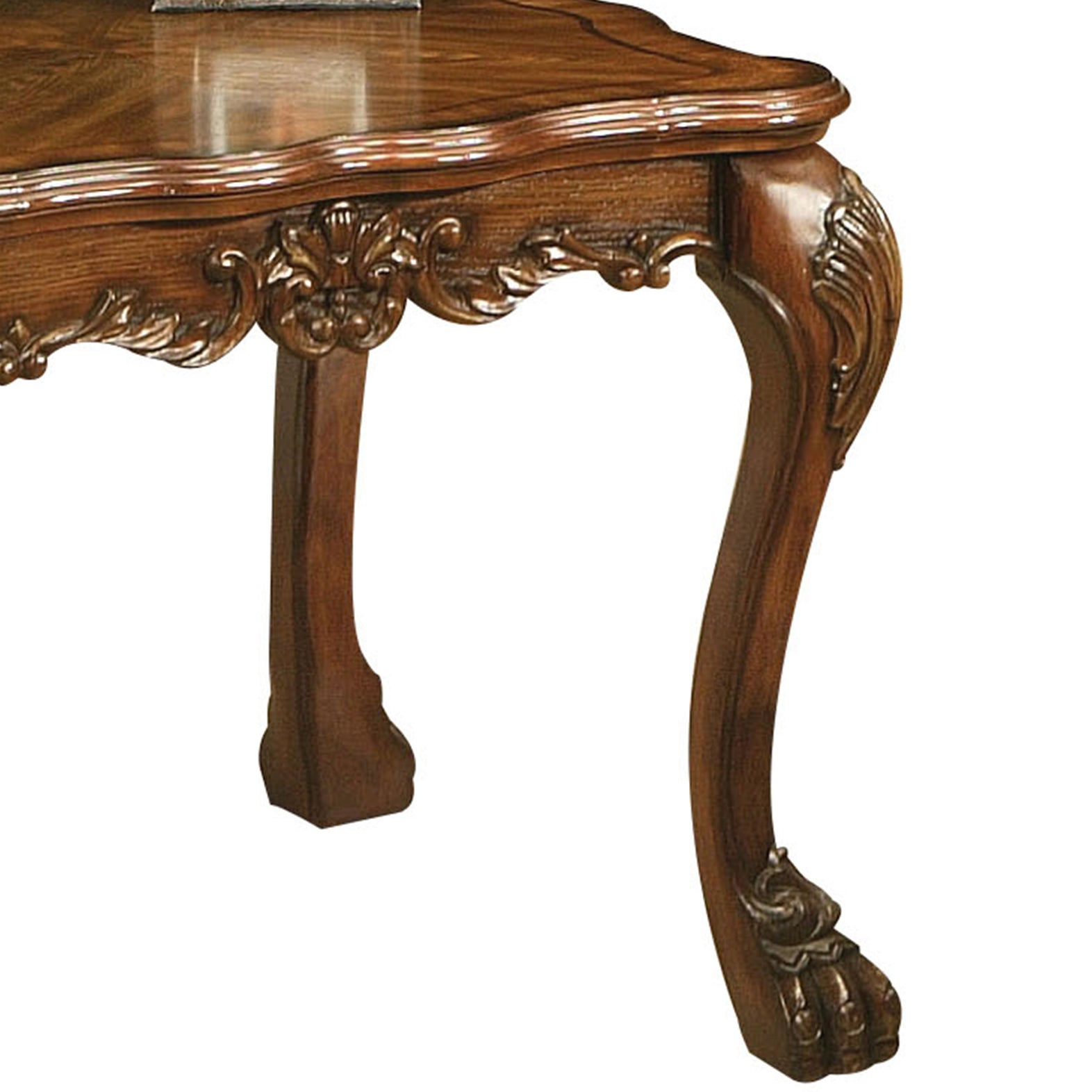 Cherry Oak End Table With Claw Leg Cherry Primary Living Space Traditional Square Solid Wood