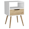 Allie Nightstand, Superior Top, Open Shelf, One Drawer Multicolor Bedroom Contemporary Pine Melamine Engineered Wood