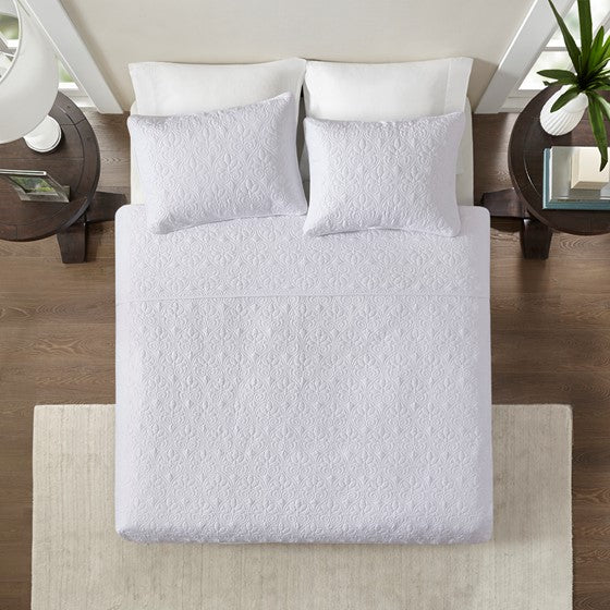 Reversible Quilt Set White Twin Twin Xl White Cotton