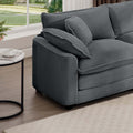 Comfortable Single Chair Deep Seat Sofa With Footstool With One Pillow, Suitable For Living Room And Bedroom, Club Multiple Occasions, Grey Corduroy Fabric Grey Corduroy 1 Seat