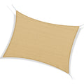 Outsunny 13' X 20' Rectangle Sun Shade Sail Canopy Outdoor Shade Sail Cloth For Patio Deck Yard With D Rings And Rope Included Sand Sand Hdpe