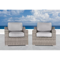 Fully Assembled Patio Chair With Cushions 2 Grey Mix Wicker