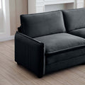 Oversized Modular Cushioned Sofa With Conversible Ottoman, 3 Seater Sofa With 2 Footstools, U Shape Sofa Ingrey Corduroy Fabric Grey Corduroy 3 Seat