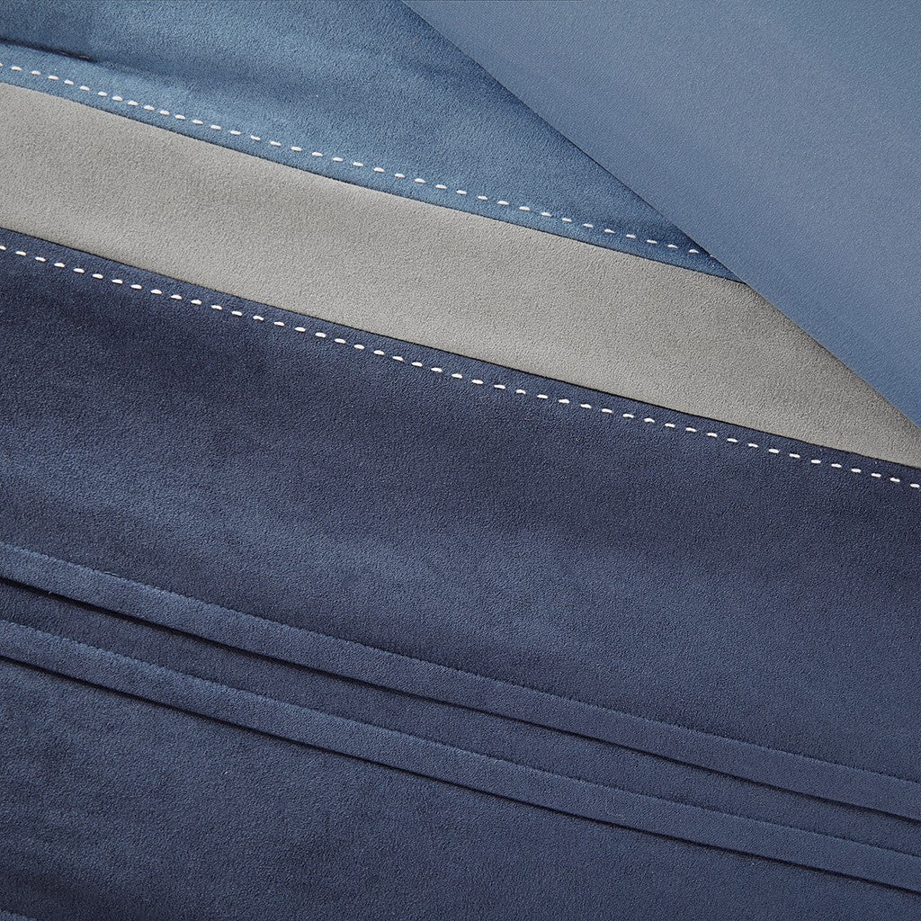 7 Piece Microsuede Comforter Set Navy Cal King California King Navy Polyester