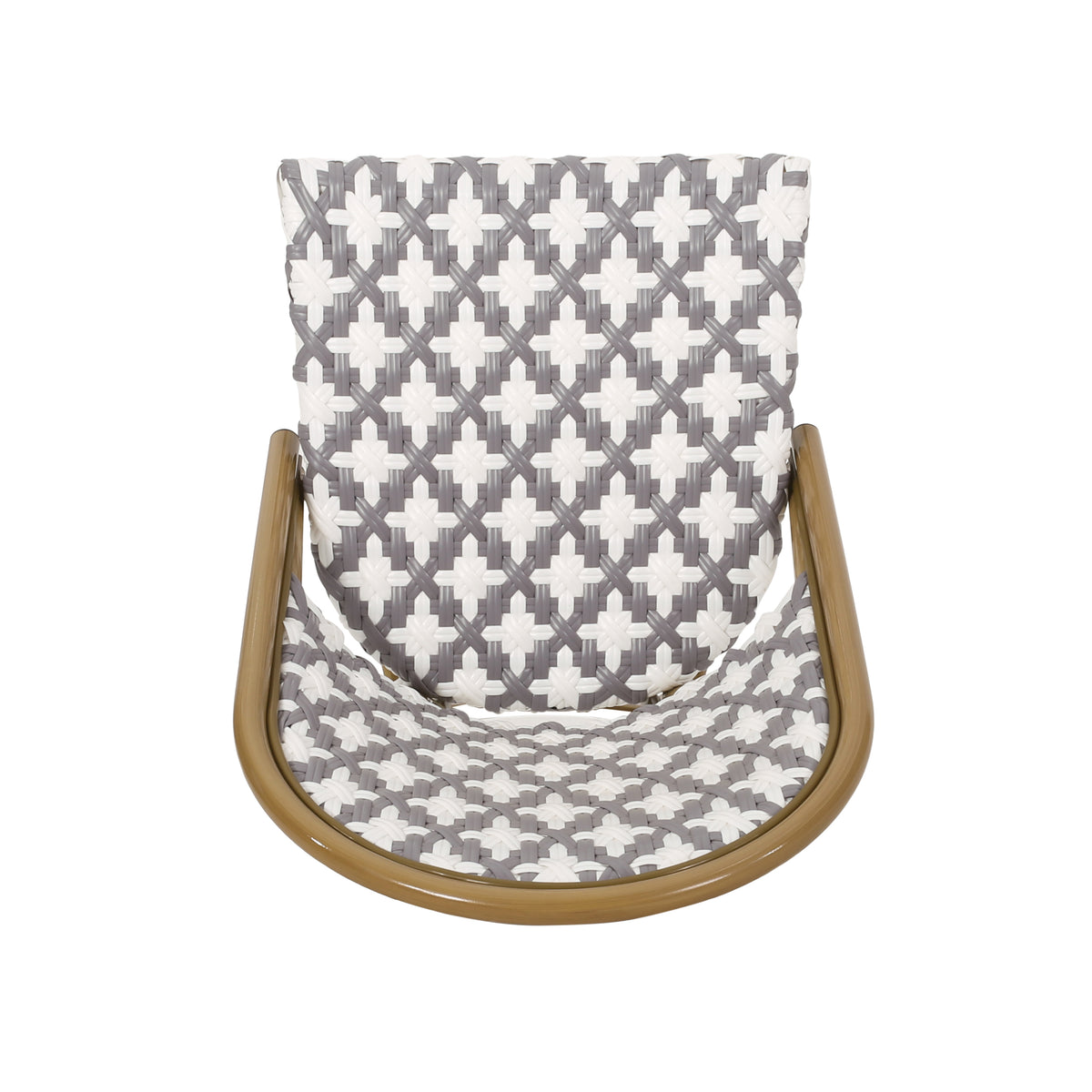 French Bistro Chair White Gray Rattan