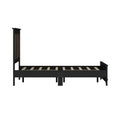 4 Pieces Bedroom Sets, Full Size Farmhouse Platform Bed With Wooden Strip Decoration, Storage Nightstand And Dresser With Metal Handle, Black Full Black 4 Piece Set Particle Board