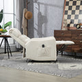 Coolmore Recliner Chair, Electric Recliner Chairs For Adults, Side Pocket Power Reclining Chair Pocket Springs Seat Cushion, Corduroy Fabric Recliner Sofa For Living Room, Bedroom, Home Theater Beige Beige Foam Corduroy