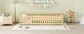 Twin Size Bed Floor Bed With Safety Guardrails And Door For Kids, Natural Old Sku: W158090686 Twin Natural Pine