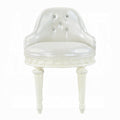 Ivory Swivel Vanity Chair With Tufted Back Ivory Primary Living Space Faux Leather