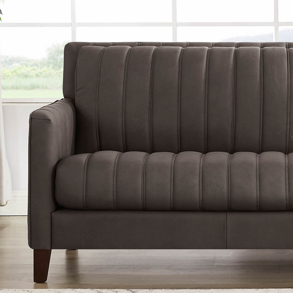 Ennis Leather Loveseat Chocolate Down Filling Genuine Leather