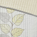 6 Piece Embroidered Quilt Set With Throw Pillows Yellow Full Queen Full Yellow White Cotton