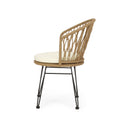 Tavon Chair,2Pcs With 2 Cushions Light Brown Foam Pe Rattan Iron