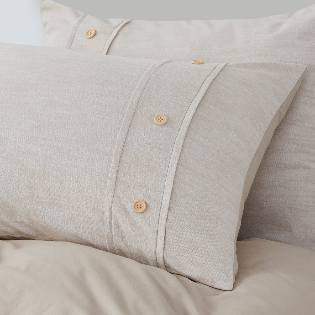 3 Piece Organic Cotton Oversized Duvet Cover Set Natural King Cal King Natural Cotton